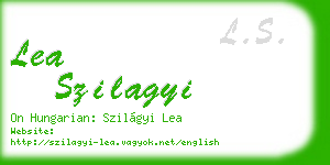 lea szilagyi business card